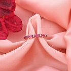 Pink Tourmaline and Diamond Eternity Band 14k Rose Gold 5x2.5mm Gemstone Ring