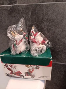 2019 fitz&floyd santa and deer place card holder - Picture 1 of 2