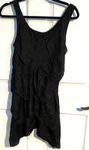 NWOT Chan Luu Tiered BLACK Smocked SILK DRESS Sz Small~PARTY~NO TARIFFS :) - Picture 1 of 11
