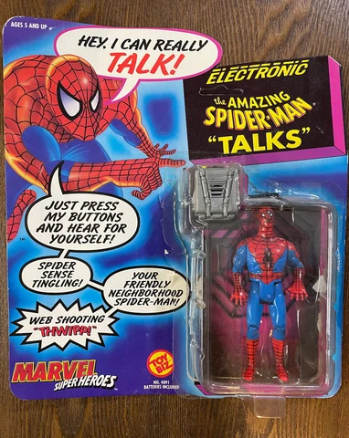The Amazing Spider-man Talks Electronic Action Figure 1991 Toy Biz Marvel 4891 Cover