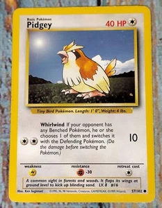 Pokemon Card Pidgey 57/102 Base Set Basic Common 1999 - Picture 1 of 4