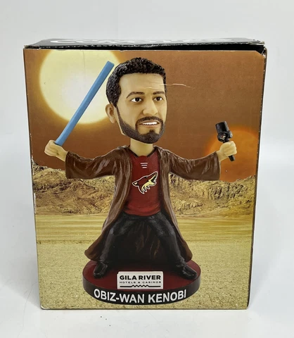 NOS Biz-Wan Kenobi Star Wars Bobblehead AZ Coyotes Pail BIssonnette Barstool Cover
