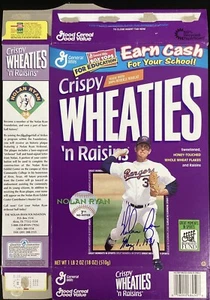 Nolan Ryan Signed Wheaties Cereal Box Baseball Auto No Hit Inscrip Rangers JSA - Picture 1 of 4