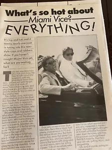 Miami Vice, Don Johnson, Two Page Vintage Clipping, a - Picture 1 of 1