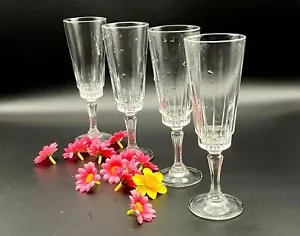 Vintage Cut Glass Crystal Set Of Four Flute Glasses 16cl Boxed - Picture 1 of 8