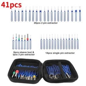 41Pcs Blue Pin Extractor Terminal Ejector Connector Removal Kit w/Waterproof Bag - Picture 1 of 14