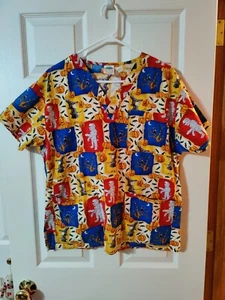 Halloween Comfy Cottons Scrub Top Shirt Size Medium - Picture 1 of 10