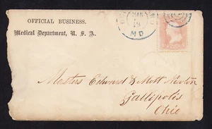 US Civil War Era Cover, Official Business, Medical Department, Maryland to Ohio - Picture 1 of 3