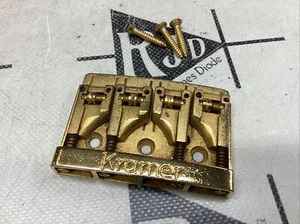 80’s Schaller Kramer Logo Electric Bass Guitar Roller Bridge Gold Germany 3D-4 - Picture 1 of 3