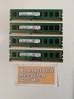SAMSUNG 16GB KIT 4 X 4GB DDR3 1Rx8 PC3-12800U 1600 MHz  DESKTOP RAM MEMORY - Image 1 of 4