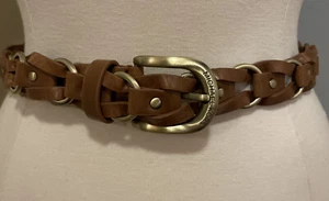 Michael Kors brauner Kunstledergürtel Gr. Small gebürsteter Goldrand - Bild 1 von 3