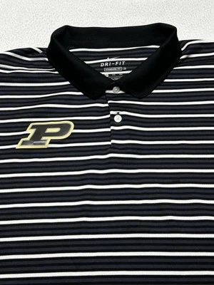 Purdue Boilermakers Nike Dri-Fit Stripes Polo Golf Shirt Striped Men's XXL 2XL - Image 1 of 4