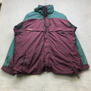 Vintage Columbia Sportswear 3-in-1 Jacket Mens L Vented Patched Logo Maroon 90s - Picture 1 of 14