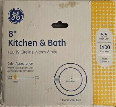 GE  8 Inch Circline Flourescent Kitchen & Bath Light Bulb Warm White NEW In Box  - Image 1 of 4