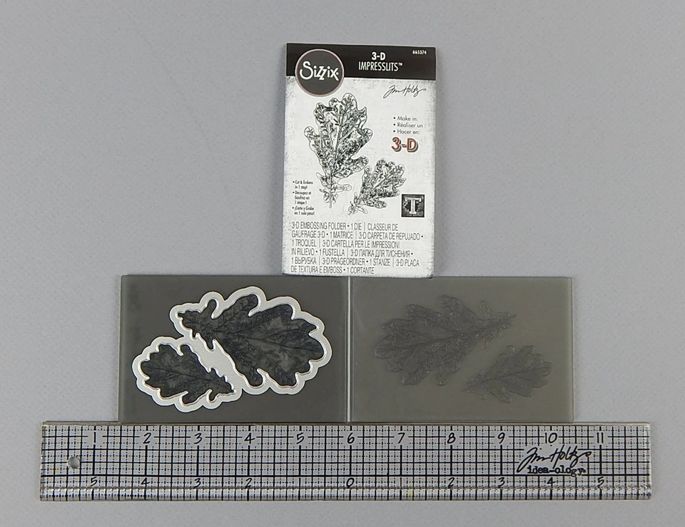 CRAFTERS! Sizzix 3-D Impresslits OAK LEAF by Tim Holtz - Image 1 of 1
