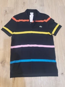 Lacoste Polo T Shirt Striped Size 4 (Small) NWT MSRP: $95.00 - Picture 1 of 6