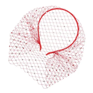  Bridal Fascinator Veil with Mesh Headband - Birdcage Veil Hairband for Wedding - Picture 1 of 17