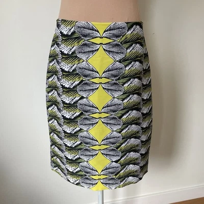 Falda lápiz Nicole Miller Artelier Power Mesh geométrica abstracta hoja Carter 10 Foto 1 de 4