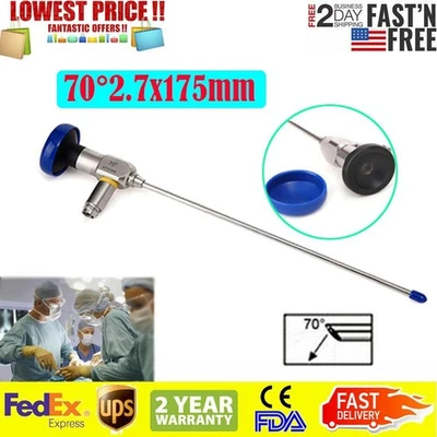 70° 2.7x175mm Endoscopio Sinuscopio Artroscopio Endoscopia Nasal 2.7mm 70 Grados Foto 1 de 4
