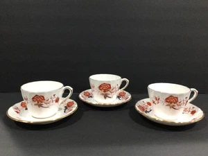 Royal Crown Derby Bali England Porzellan 3er Set Teetassen und Untertassen EUC - Bild 1 von 8