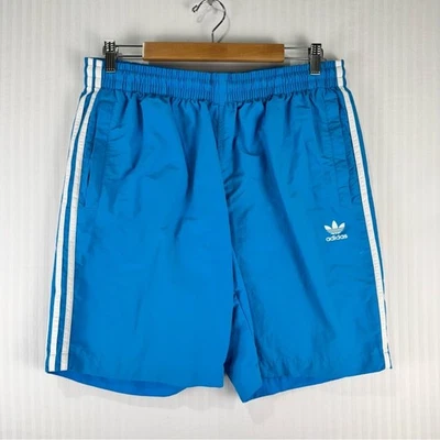 Pantalones Cortos de Natación Adidas Azul Cielo Rayas Blancas Hombres Talla X-Grande XL Malla Forrada Foto 1 de 4