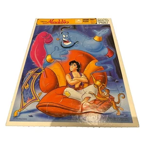 Disney Aladdin Genie Abu Golden Frame Tray VTG Puzzle 8 X 11 Golden Books  - Picture 1 of 7