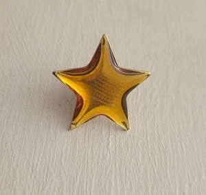 Gold glänzender Stern Vintage Anstecknadel Krawattennadel Brosche - Leistung Auszeichnung Abzeichen - Bild 1 von 4