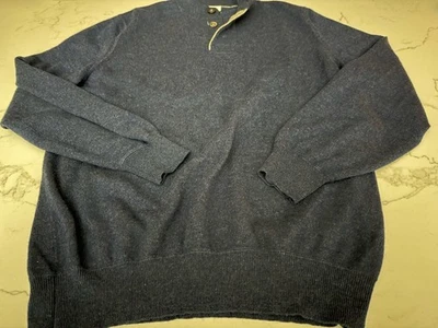 EUC $3995 Brunello Cucinelli Navy Cashmere Henly Neck Sweater XL - IT56, US46 - Image 1 of 4