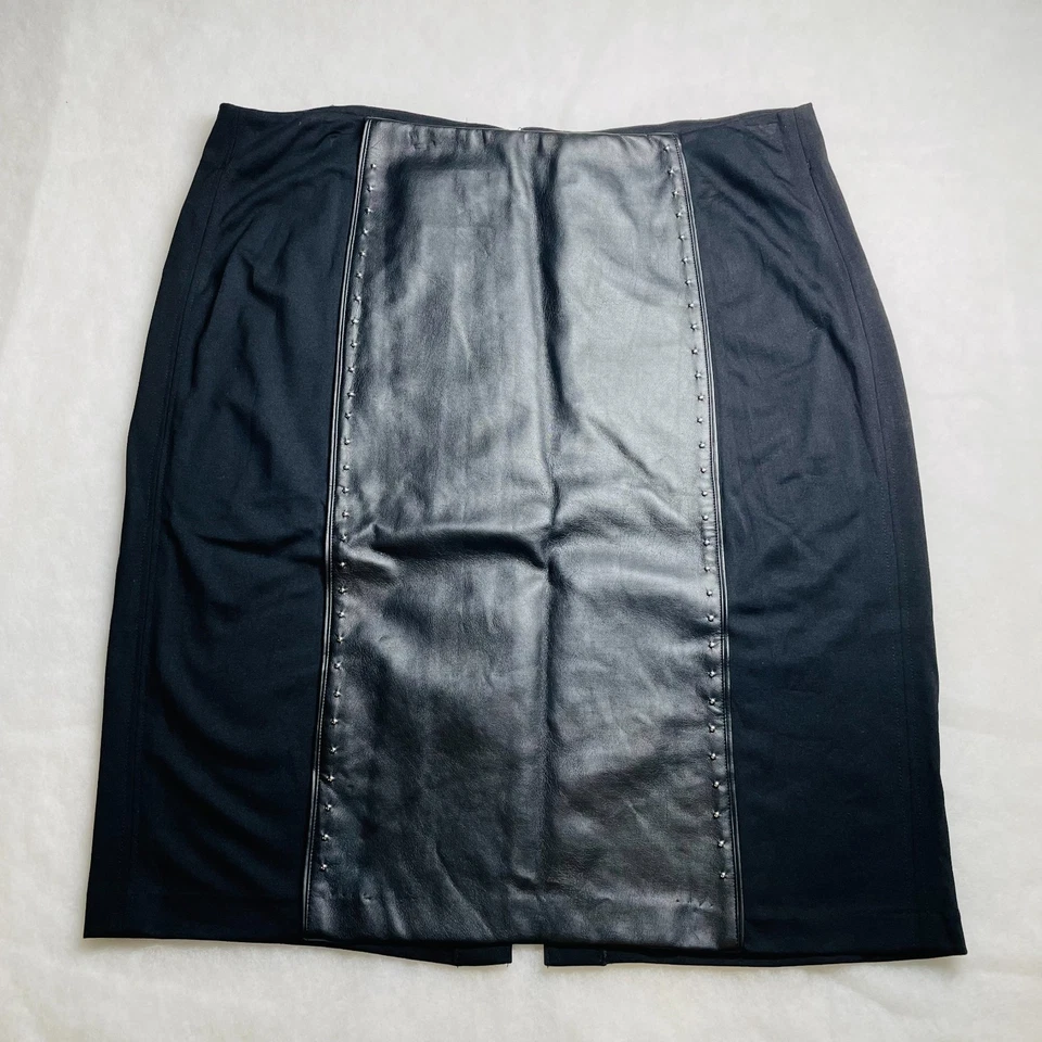 Falda lápiz elástica negra vanguardista y moderna Valerie Stevens para mujer talla grande 16W Foto 1 de 4