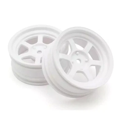 Llanta Kyosho Fazer D2 RAYS TE37V desplazada de 5 mm 2 piezas blanca 1/10 RC coche deriva #FAH709W Foto 1 de 2