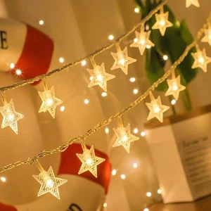 Star String Lights 10Ft 20 LED Fairy Lights Battery Operated Waterproof Indoor.. - Picture 1 of 9