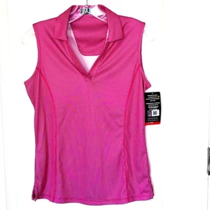 PGA Tour Wms Small Pink Check Tank Top NWT Golf Outdoors Sporty Activewear - Picture 1 of 8