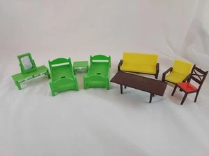 Li'l Housekeeper Vintage 70s Dollhouse Furniture Bedroom Living Room 8 Pc Lot - Picture 1 of 10