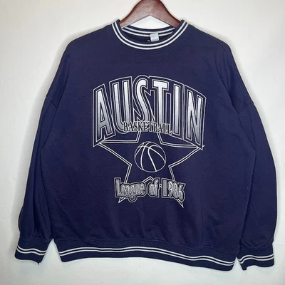 Sudadera de baloncesto H&M Divided Austin cuello redondo azul marino para hombre mediana Foto 1 de 4