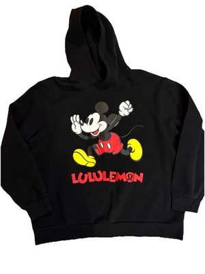 Moletom com capuz Disney Lululemon Mickey Mouse estado estacionário preto feminino G - Imagem 1 de 4
