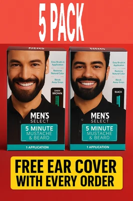 5X 男士精选胡须胡须染发剂深棕色或黑色 5 分钟凝胶 — 第 1/4 张图片