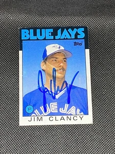 Jim Clancy Toronto Blue Jays Signed Auto 1986 Topps #412 ~ COA - Picture 1 of 3