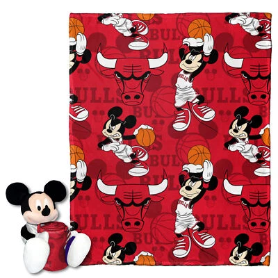 Northwest NBA Chicago Bulls Mickey Mouse Hugger Pillow & Throw Blanket Set - Image 1 of 3