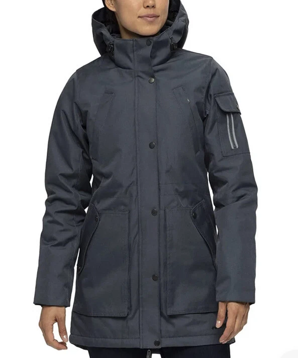 Arctix 女式级联绝缘冬季夹克外套灰色可拆卸连帽 L 码 — 第 1/4 张图片