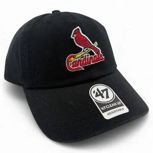Cappello Berretto Papà '47 Marca St. Louis Cardinals MLB Classico Nero Pulizia Regolabile - Foto 1 di 6