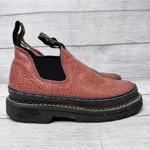 Georgia Boot Floral Leather Chelsea Boots Platform Grunge Style Women's size 7 - Picture 1 of 6