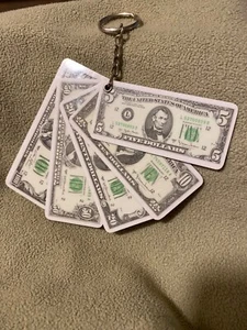 Money plastic Novelty KEYCHAIN Collector 3.5” VG ! - Picture 1 of 3