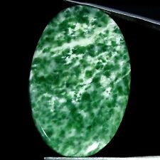 Natural Green Dot Jade Loose Gemstone Oval Cabochon Africa 52.70 Cts 26X41X5MM