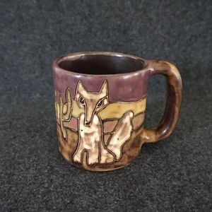 Mara Studio Art Pottery Coffee Tea Mug Wolf Coyote Desert Cactus Mexican ***READ - Picture 1 of 12