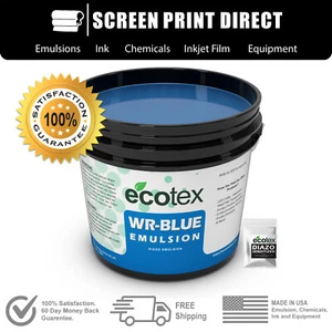 Ecotex® WR-BLUE - emulsión de serigrafía diazo resistente al agua - cuarto - 32 oz - Imagen 1 de 7