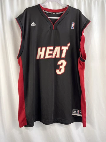 Miami Heat Dwayne Wade Jersey Adidas Men’s XXL Black NBA Basketball Cover