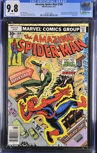 The Amazing Spider-Man #168, CGC 9.8 NM/MT 2nd app Will O' The Wisp Marvel 1977 - Picture 1 of 6