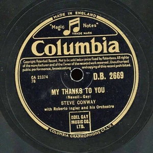 Steve Conway - My Thanks To You / My Foolish Heart - 10 inch 78 RPM Vintage - Picture 1 of 2