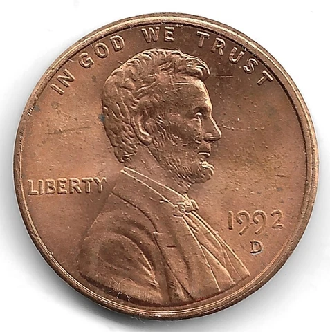 1992-D Lincoln Memorial Cent Finned Rim Fin Error Coin US Penny Cover