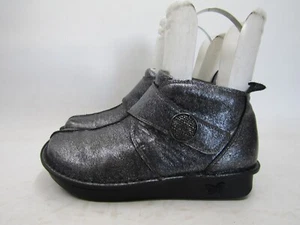 ALEGRIA Womens Size 38 EUR Silver Leather Strap Ankle Fashion Boots Bootie - Picture 1 of 11